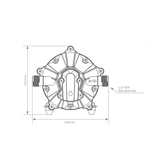 [Tigerexped] Pressurised water pump with bypass 18 l/min, 4 bar for 12V systems
