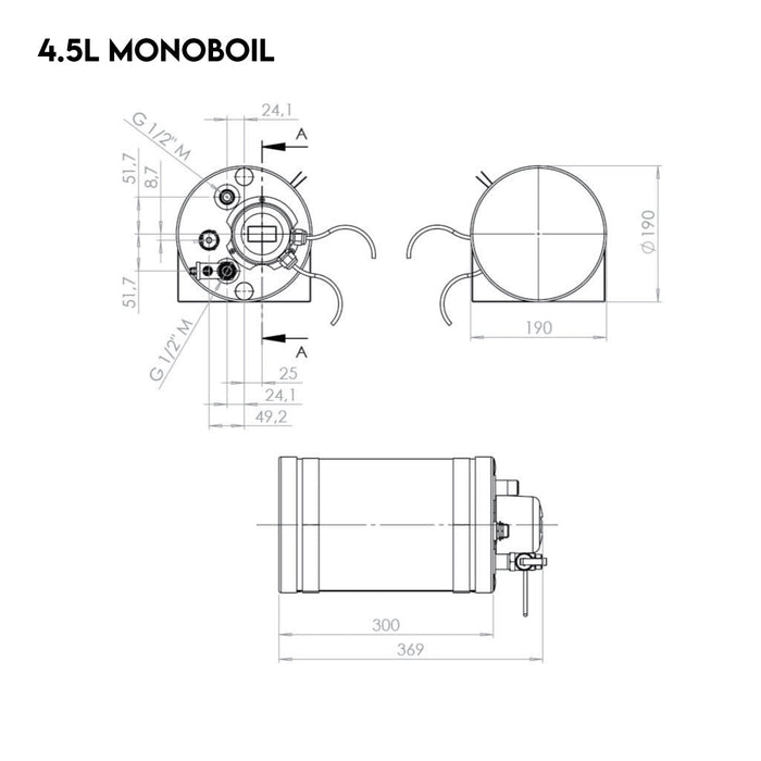 [Tigerexped & Autoterm] monoBOIL Hot Water Boiler – 12V, 300W – Stainless Steel Electric Heater