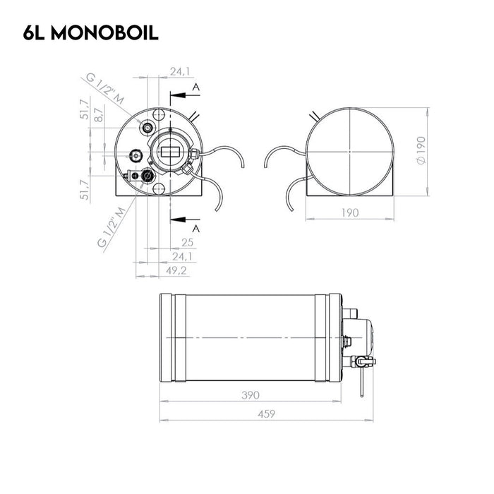 [Tigerexped & Autoterm] monoBOIL Hot Water Boiler – 12V, 300W – Stainless Steel Electric Heater