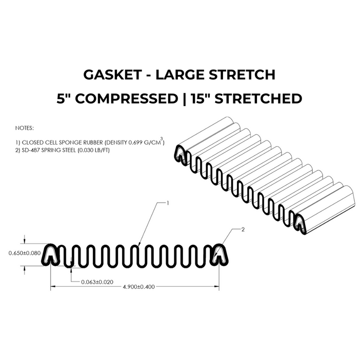 [EX-UP] Truck Camper Pass Through Gasket (Large Stretch 5-15") - ROLL ENDS