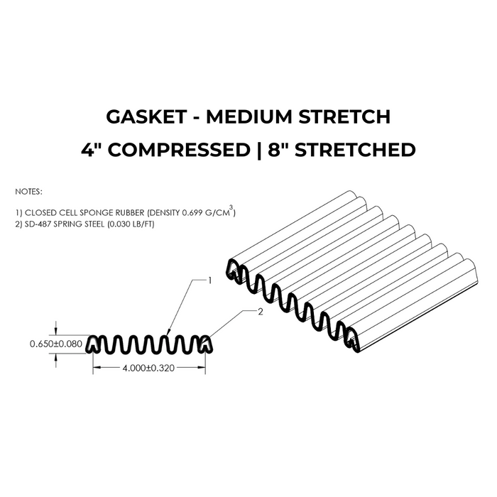 [EX-UP] Truck Camper Pass Through Gasket Medium Stretch (4"–8") - ROLL ENDS