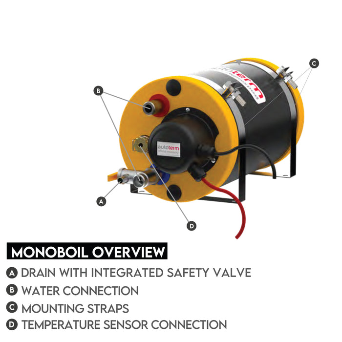 [Tigerexped & Autoterm] monoBOIL Hot Water Boiler – 12V, 300W – Stainless Steel Electric Heater