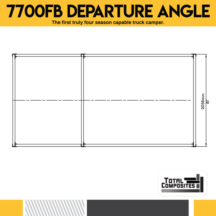 Total Composites - Wolverine 6.5' Flatbed with Departure Angle Camper Shell