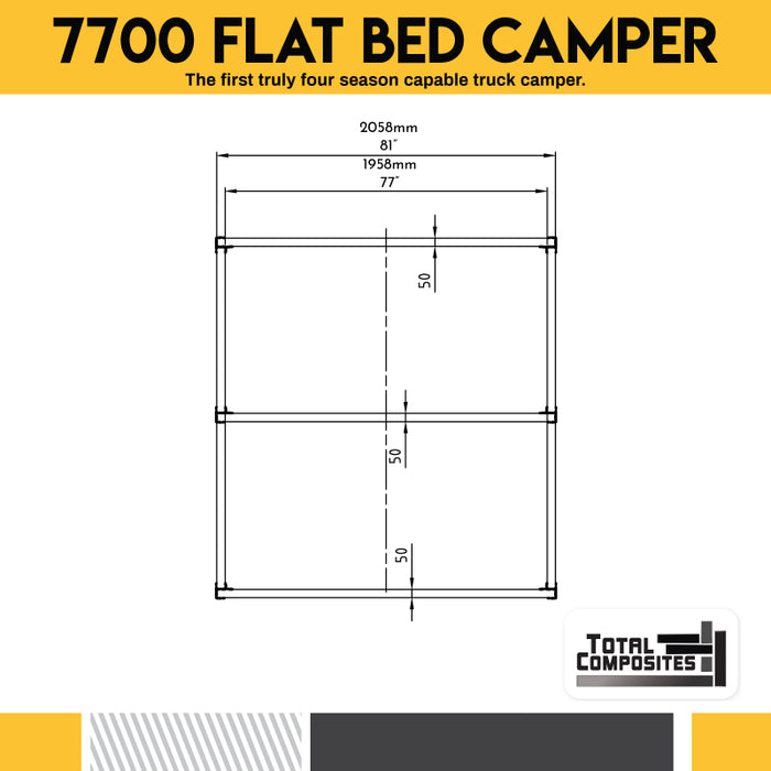 Total Composites - Bobcat 6.5' Flatbed Camper Shell