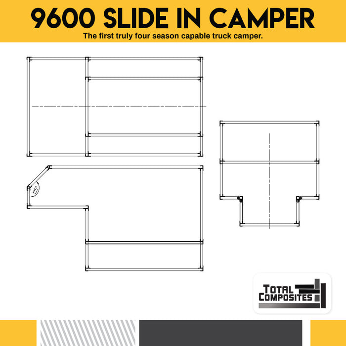 Total Composites - Wolf 8' Slide in Camper Shell (Ford F Series / Dodge Ram)