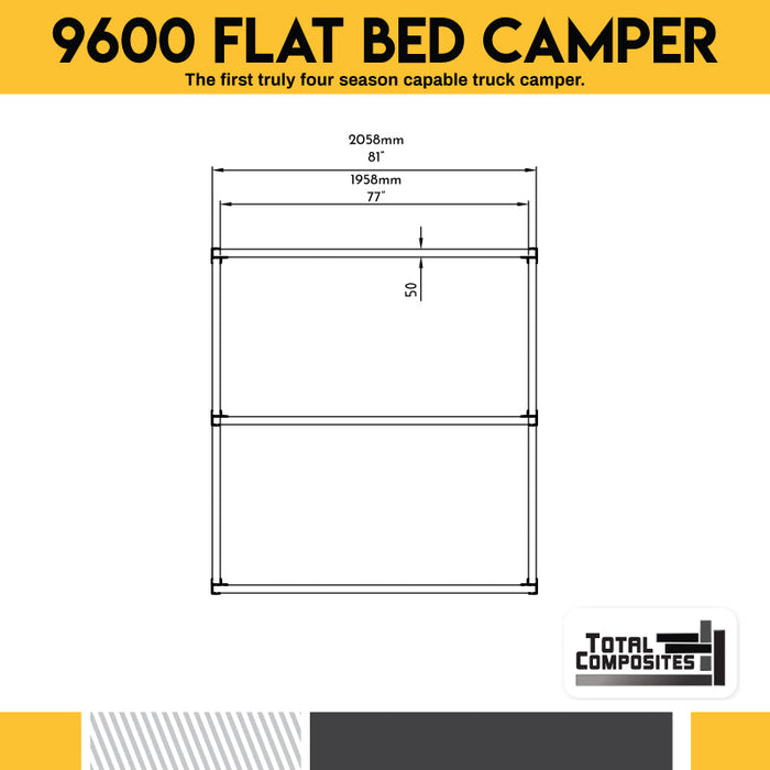 Total Composites - Bobcat 8' Flatbed Camper Shell