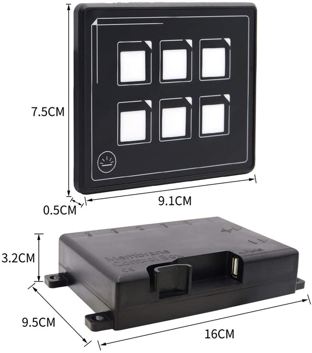 12V Touch Control Panel 35A with 6 Pin